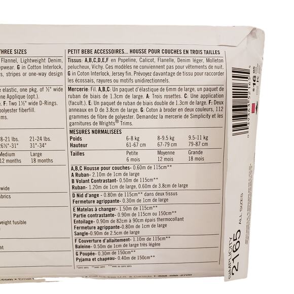 Simplicity Baby Sewing Pattern Diaper Cover Nursing Cover Swaddle Changing Mat - Picture 5 of 7